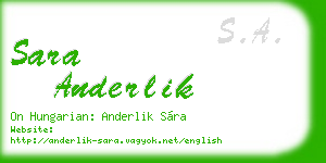 sara anderlik business card