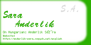sara anderlik business card